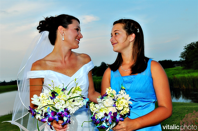 JH_1 bride and daughter, bridesmaids, bridesmaid golf course, bridal party, bridal party golf course, bridal party pointe west, bridal party vero beach, vero beach wedding photographer