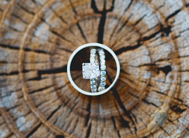 rustic wedding ring shot