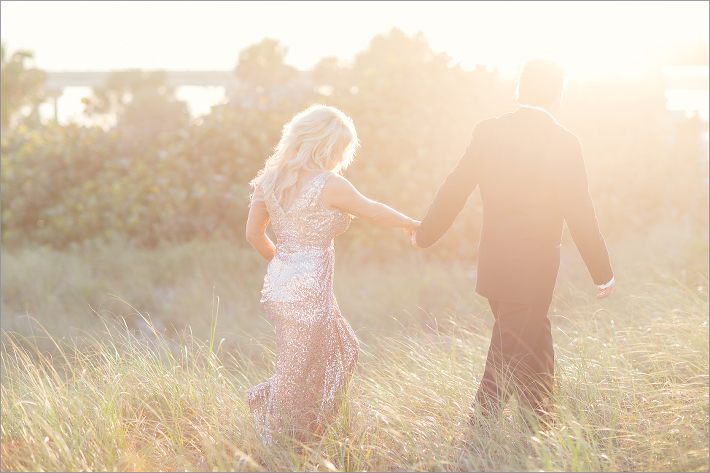 glam engagement session, beach glam, sparkly gown, glitter gown, sequin dress, glamorous engagement session, vitalic photo, sebastian inlet, best florida photographer, vero beach photographer, vero beach engagement, vero beach engagement photographer, beach engagement session, field engagement, tall grass photos