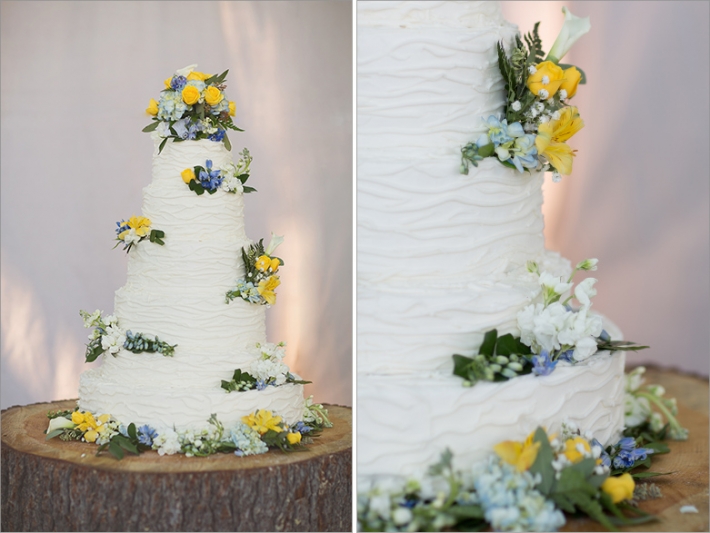 wedding cake on wood