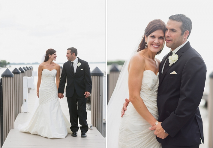 bride and groom dock photos