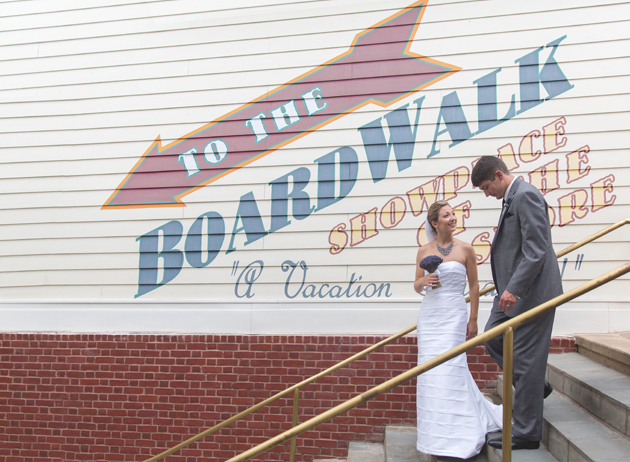 boardwalk wedding portrait