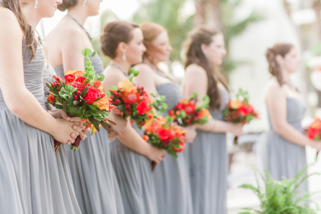 vero beach hotel wedding, orange and red bouquet, beach wedding photos, vitalic photo